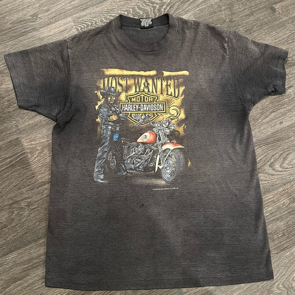 Vintage Harley t shirt Davidson most wanted cowboy tee y2k 90s